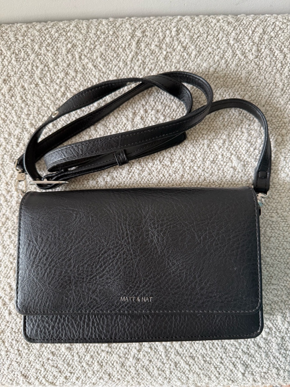 Matt & Nat Black Vegan Leather Crossbody Bag